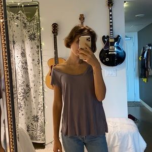 Breezy Scoop Neck Lavender Tee